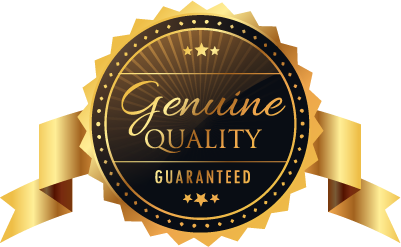 A gold seal reading Genuine Quality Guaranteed.